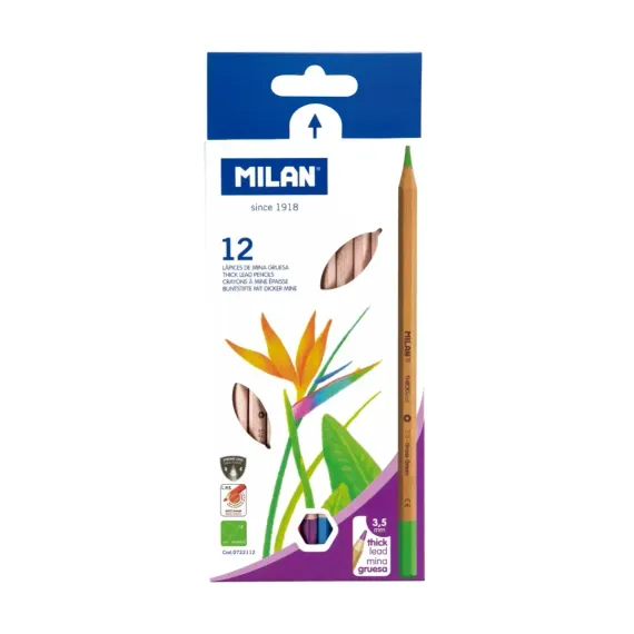 Rəngli karandaş \ Цветные карандаши Box 12 hexagonal colour pencils with thick lead
