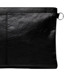 Balenciaga Zip Closure Wool Clutch Men"s Black