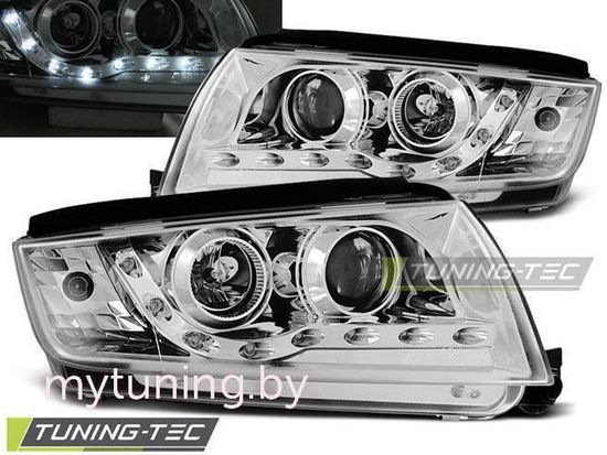 Передние фары daylight chrome для Skoda Fabia I