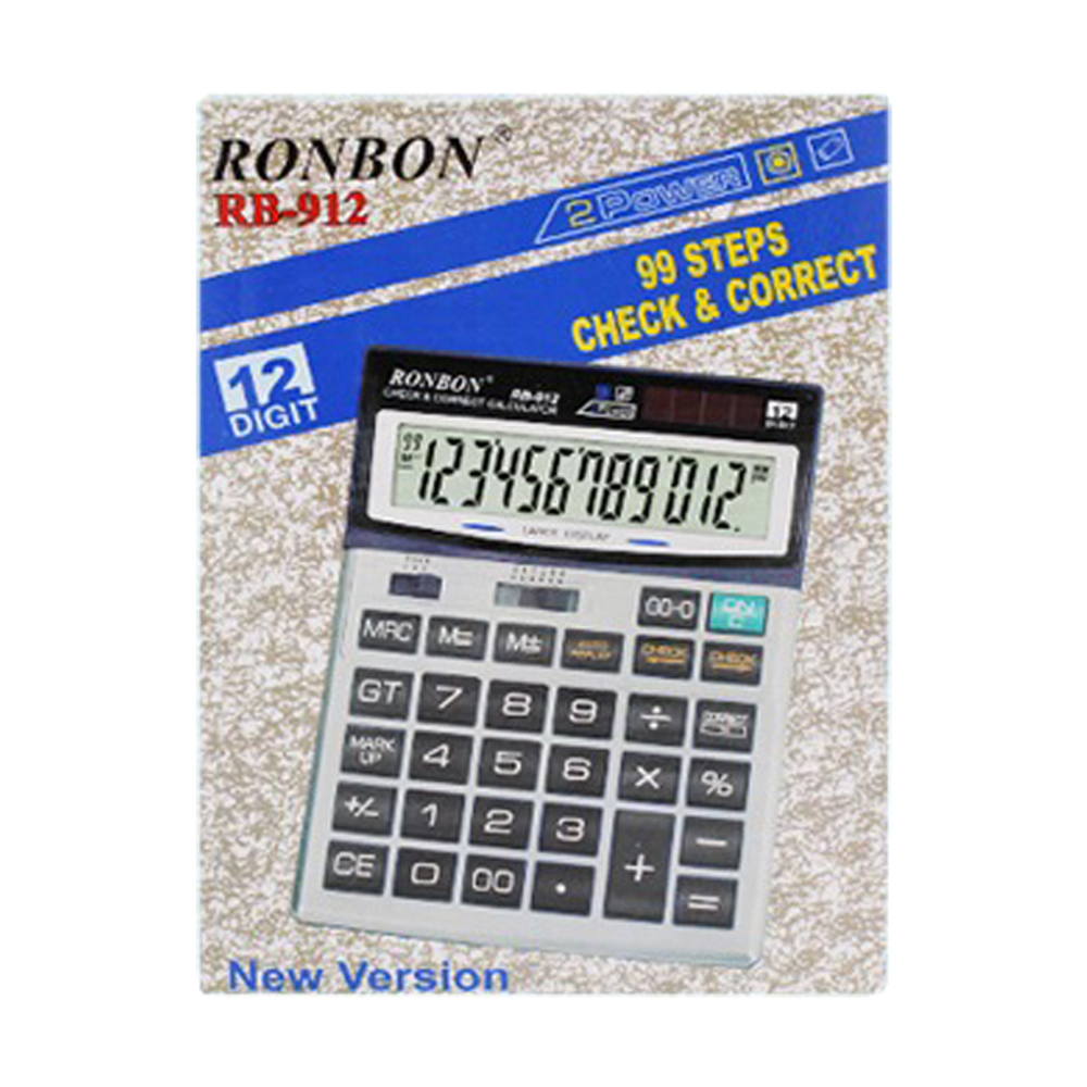 Калькулятор настольный Ronbon 12 Bit, LCD, 21.3*15.7*4.3 см, серый