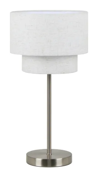 Лампа настольная NewRgy 2117ATL SATIN NICKEL+LIGHT FLAX, 40 Вт, никелевая и сатиновая