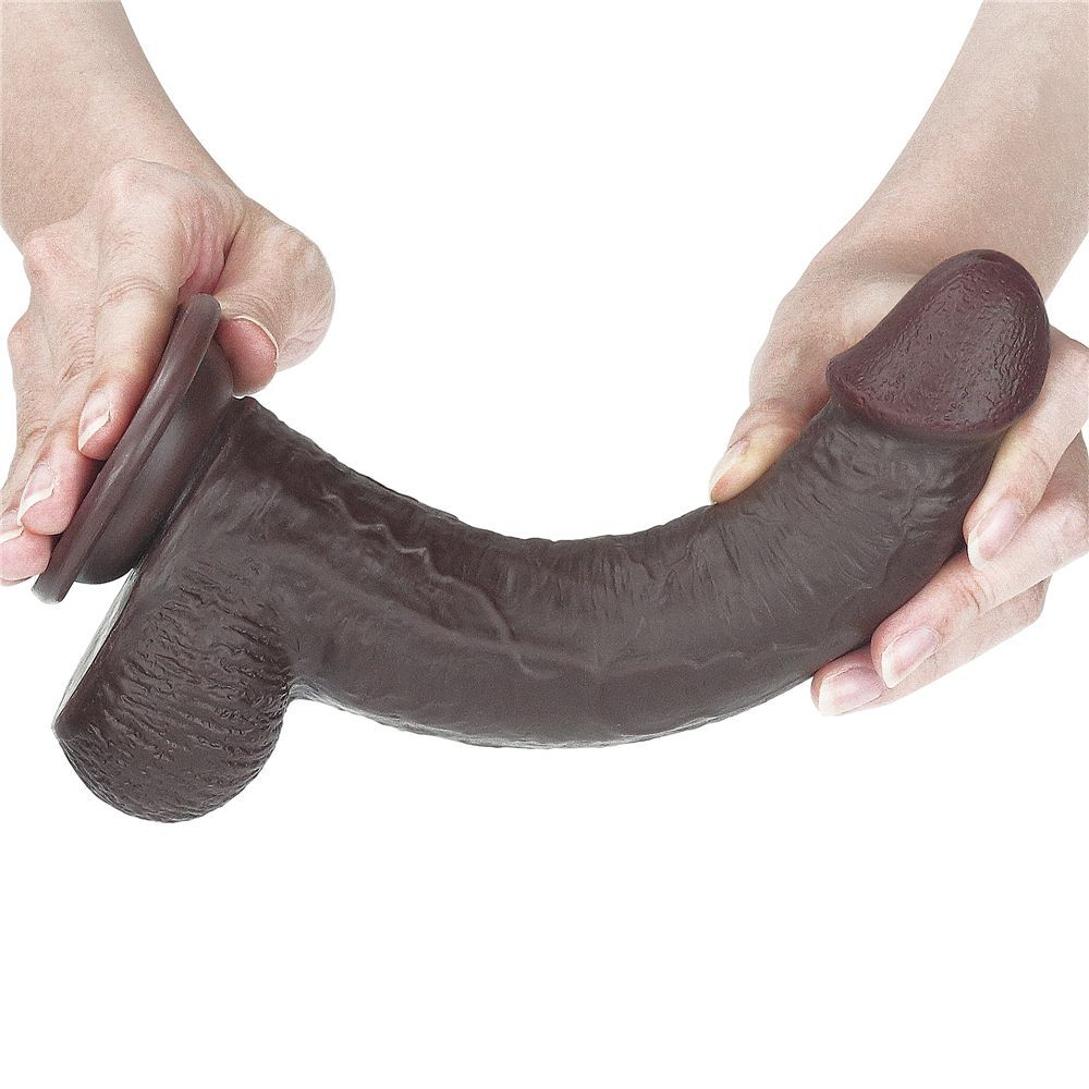 Коричневый фаллоимитатор Sliding-Skin Dong 9.0 - 23 см. (Цвет: коричневый)