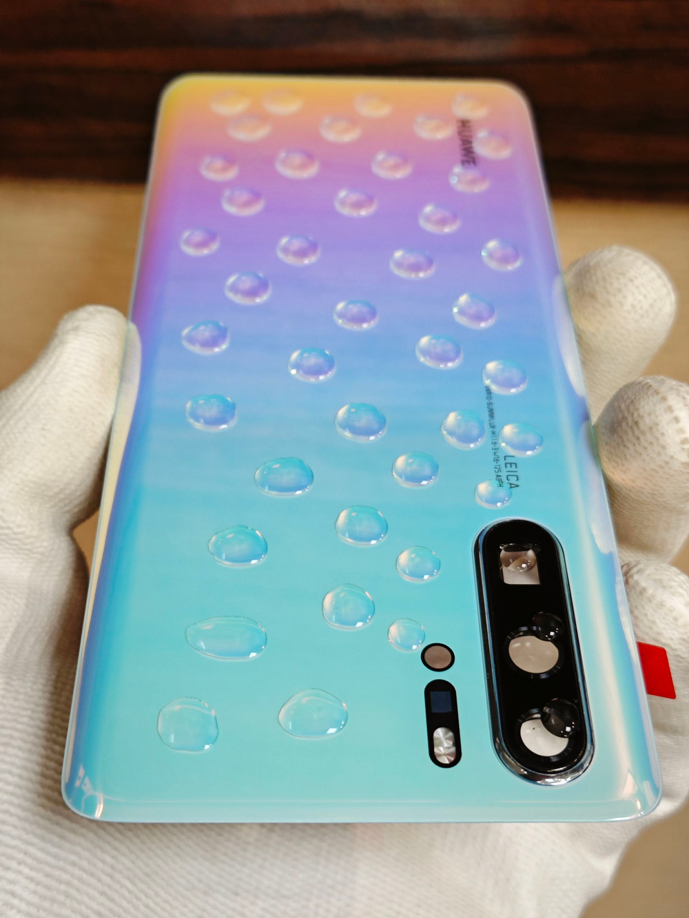 Задняя крышка ПРЕМИУМ для Huawei P30 Pro VOG-L29 ( заднее стекло ) Цвет: Бело-Голубой-Сиреневый / Breathing Crystal