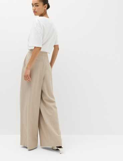 Широкие брюки со складками T59006324T - Marks & Spencer
