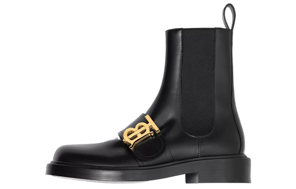 Burberry Leather Short Chelsea Boots Women"s Black