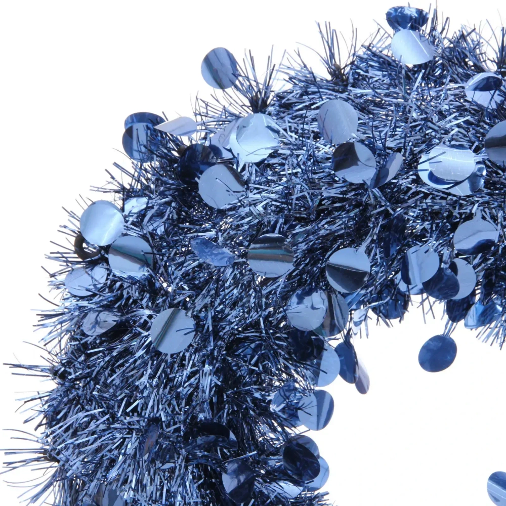 Венок декоративный TINSEL «Изящный блеск» 38 см, Сапфир