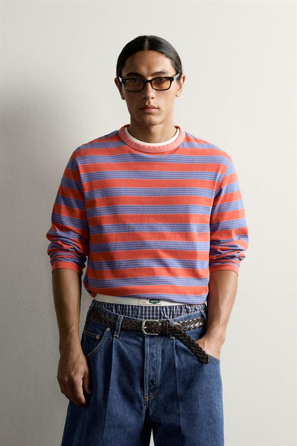 ZARA - FRUIT OF THE LOOM™ ФУТБОЛКА В ПОЛОСКУ С ДЛИННЫМИ РУКАВАМИ, КРАСНЫЙ