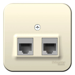 BLANCA О/У РОЗЕТКА двойная компьютерная RJ45, кат.5E, ИЗОЛ.ПЛ., МОЛОЧНЫЙ