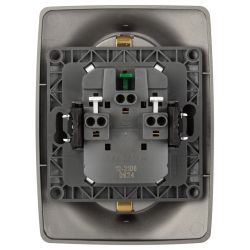 Розетка ЭРА Серия 12 12-2106-16 двойная 2X2P+E Schuko 16А-250В титан | Эра 12