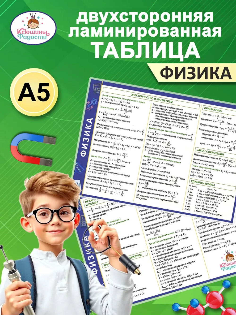 Формулы по физике, шпаргалка 7–9 класс