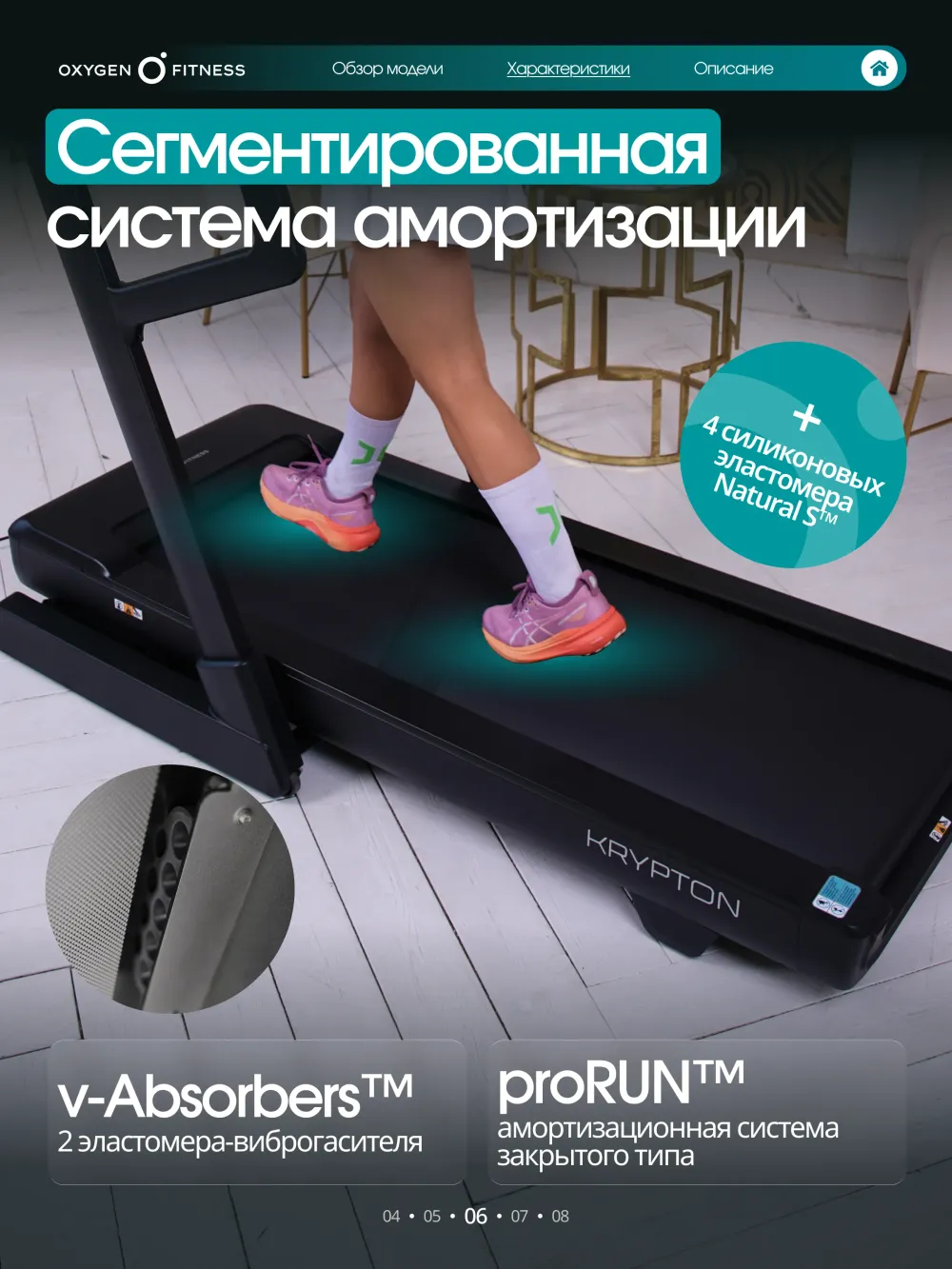 Беговая дорожка домашняя OXYGEN FITNESS KRYPTON
