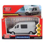 Модель ин. мет. "Mercedes-Benz Sprinter" 14см, двери, серебристый, коробка SPRINTERVAN-14-SR(Технопарк)