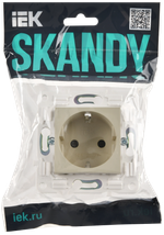 SKANDY Розетка с заземлением с защитными шторками 16А SK-R04B бежевый IEK