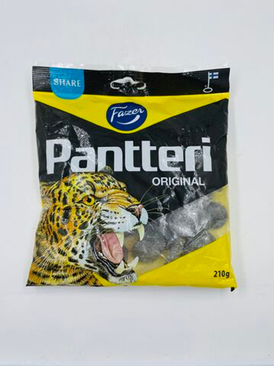 Fazer Pantteri жевательные конфеты сальмиакки в сахаре 210 г (из Финляндии)