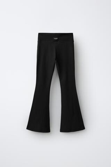 ZARA ОДНОТОННЫЕ ЛЕГИНСЫ FLARE, ЧЕРНЫЙ