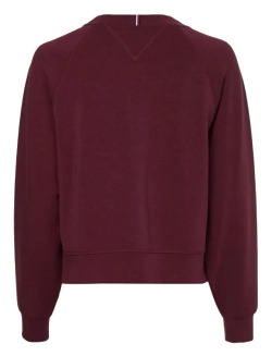 Женская теннисная куртка Tommy Hilfiger RLX Sueded Modal C NK Sweatshirt - sueded rouge
