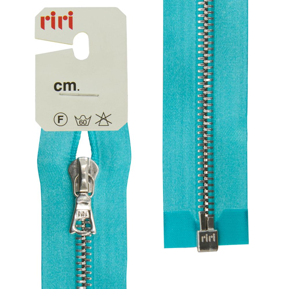 Молния металл RIRI Т6 (6 мм) 1 зам., разъем., 70 см, Ni, атласная тесьма, цв.5859, бирюзовый, 1 шт Молния металл RIRI Т6 (6 мм) 1 зам., разъем., 70 см, Ni, атласная тесьма, цв.5859, бирюзовый, 1 шт