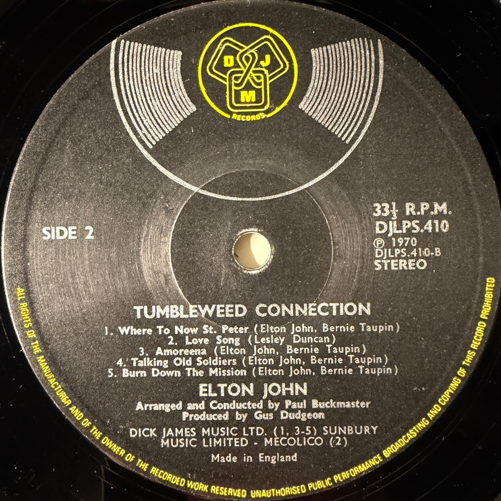 Elton John ‎– Tumbleweed Connection (Англия 1970г.)