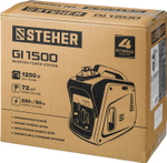 Генератор бензиновый инверторный 1200 Вт STEHER GI-1500