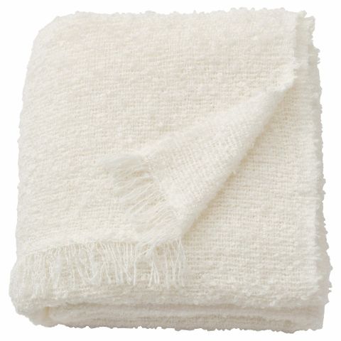Плед IKEA SANDBRODD (СЭНДБРОДД), Белый, 130х170 см