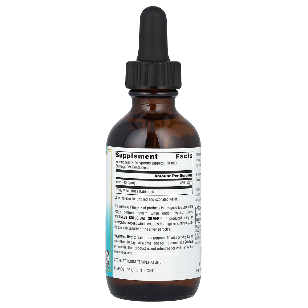 Source Naturals, Wellness Colloidal Silver ™, 45 част. / Млн, 59,14 мл (2 жидк. унц.)