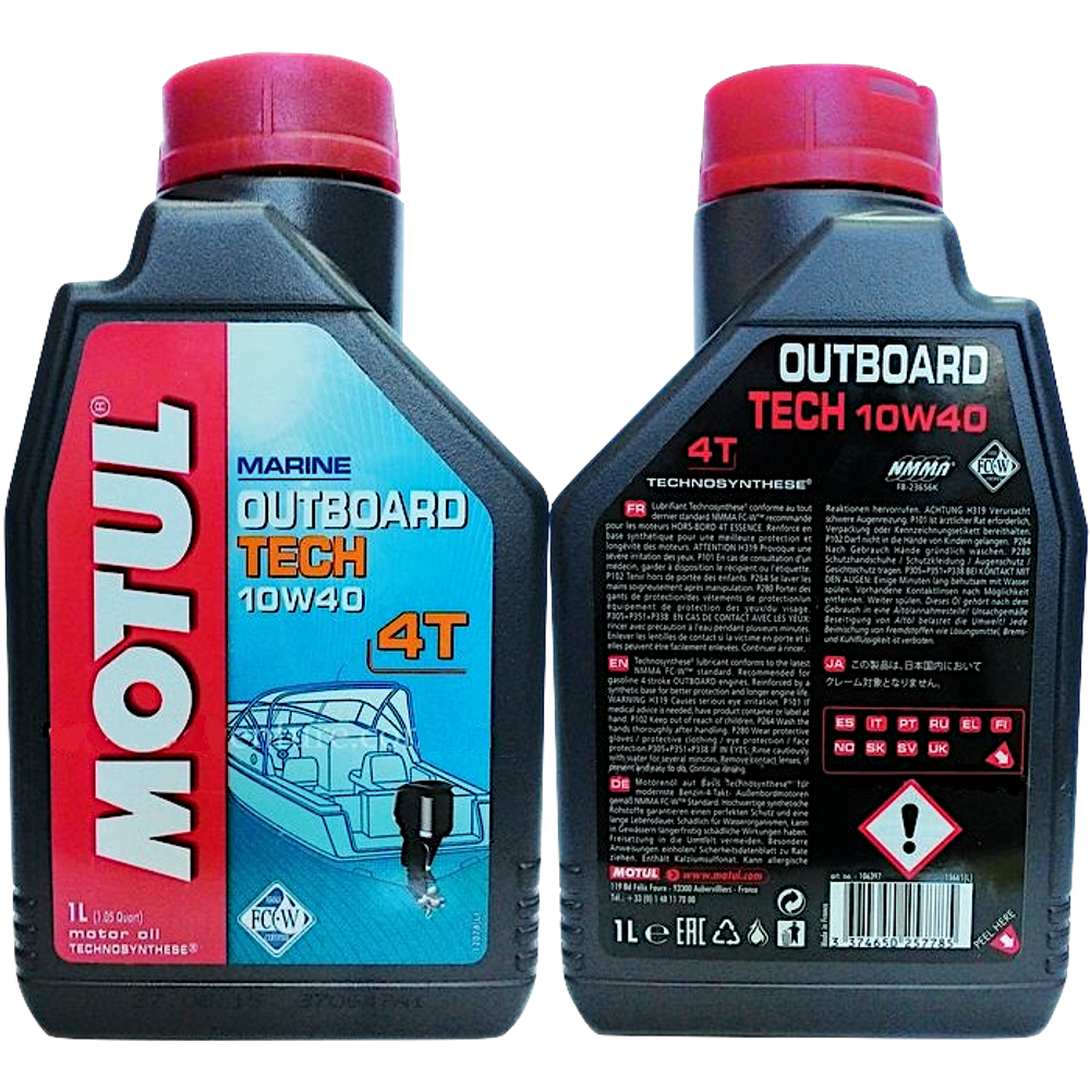 Масло мотор. 4T полусинт. Motul Outboard Tech 10W40 1л