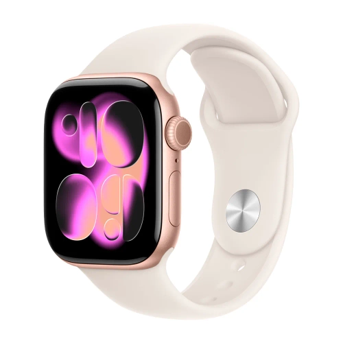 Умные часы Apple Watch Series 11 GPS, 42mm, Rose Gold Aluminium Case with Starlight Sport Band, M/L