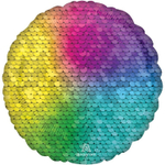 Фольгированная фигура, круг 18"/46СМ Пайетки Rainbow