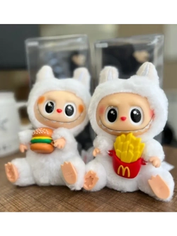 Мягкая игрушка Лабубу белый с Картошкой Фри