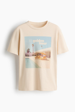 Хлопковая футболка с принтом — Белый/С пальмами - H&M