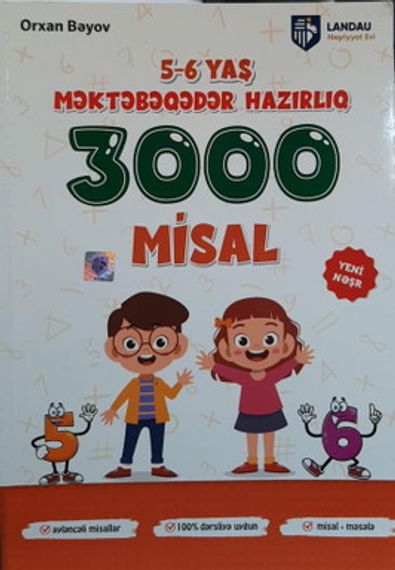 5-6 yaş məktəbəqədər 3000 misal