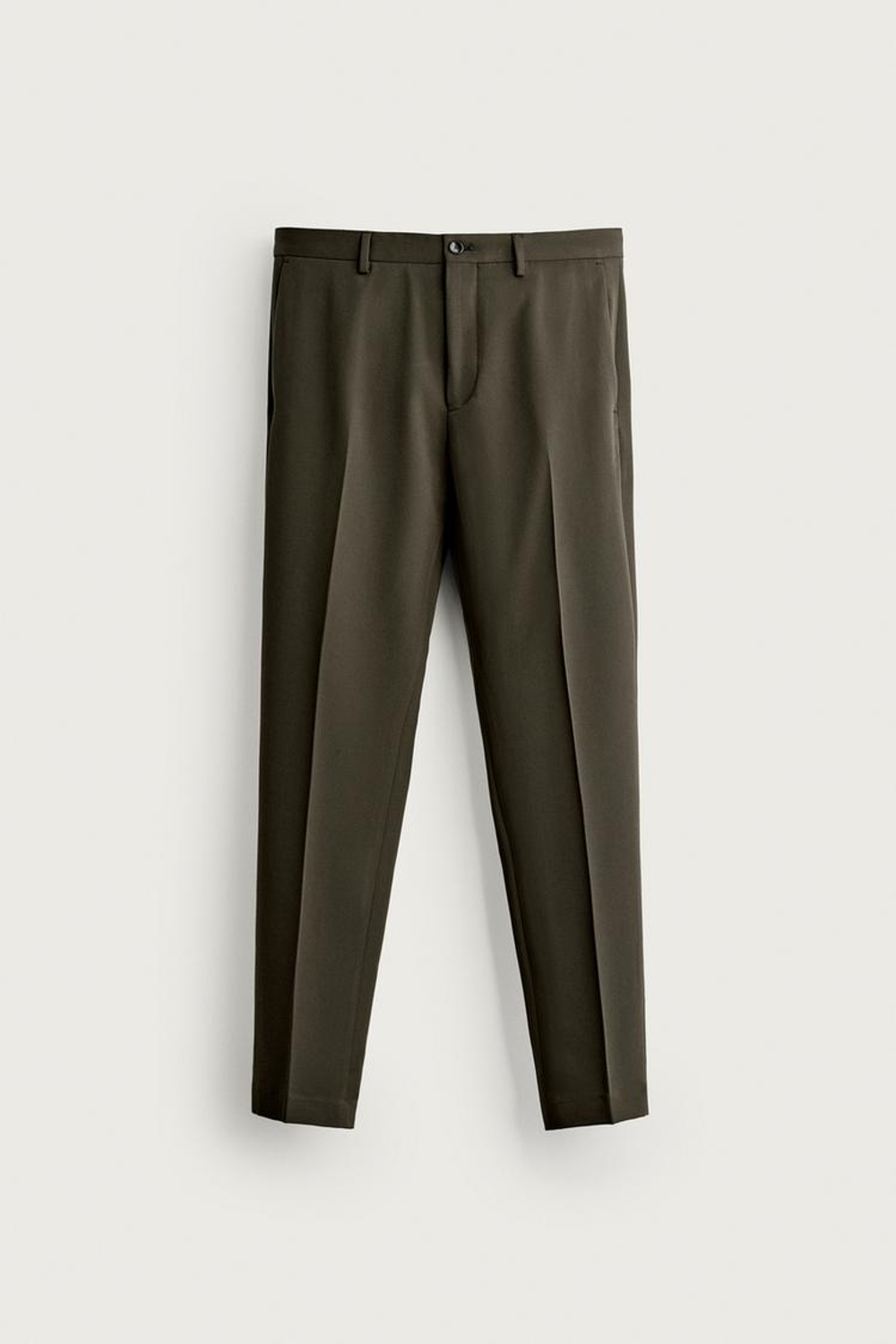 ZARA КОСТЮМНЫЕ БРЮКИ COMFORT, ТЕМНО-ЗЕЛЕНЫЙ