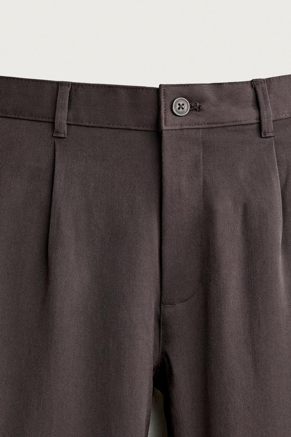 ZARA БРЮКИ RELAXED FIT СО СКЛАДКАМИ, КОРИЧНЕВЫЙ