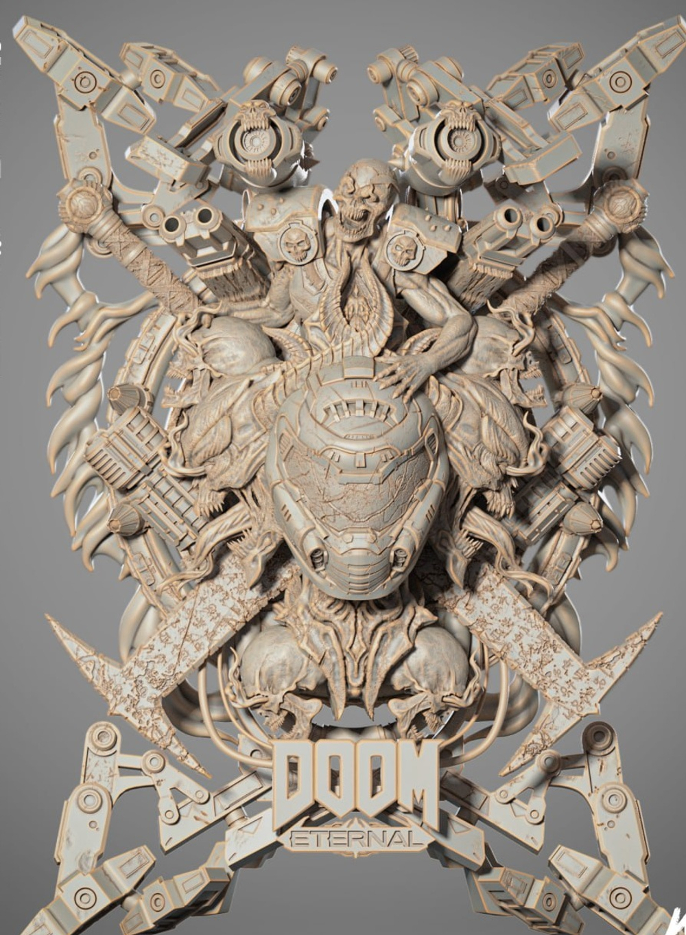 Фигурка DOOM, Стена Судьбы (Doom Wall), размер композиции 18х25 см, под покраску