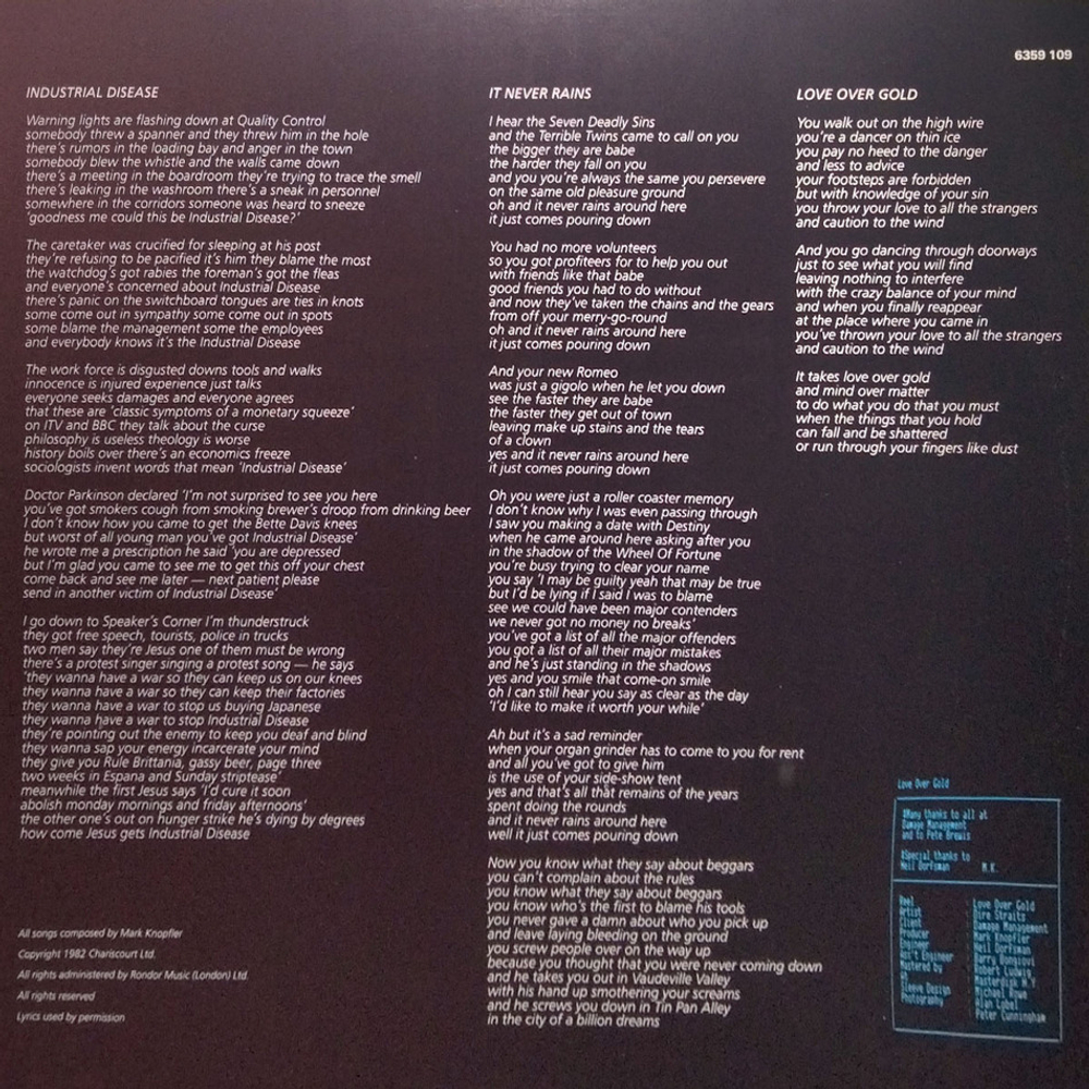 Dire Straits / Love Over Gold (LP)