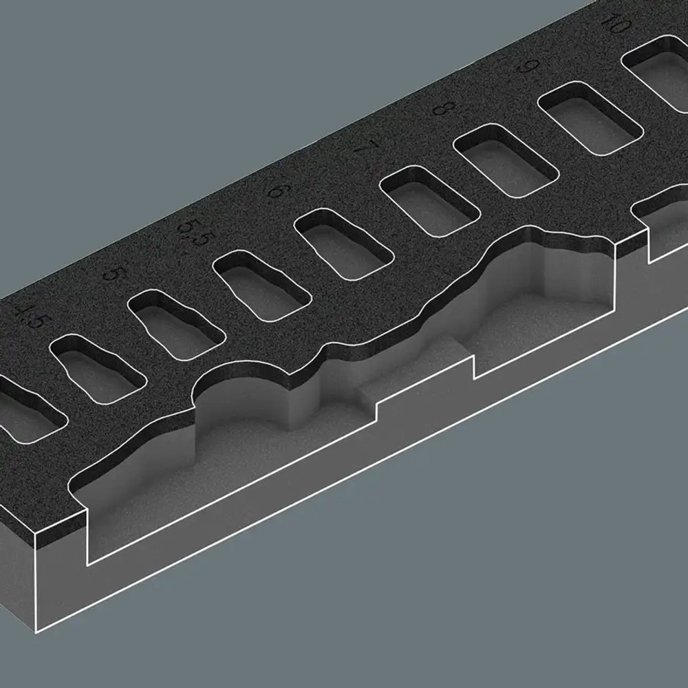 Ложемент с набором 8000 A трещотка 1/4" Zyklop 1 WERA 05150110001