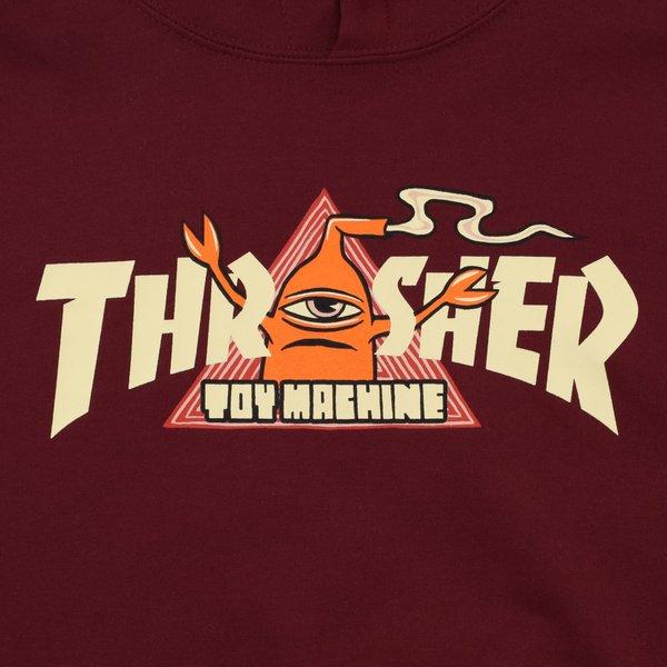 Худи Thrasher x Toy Machine Vortex Hoodie (maroon) артикул: - купить в магазине Дайс
