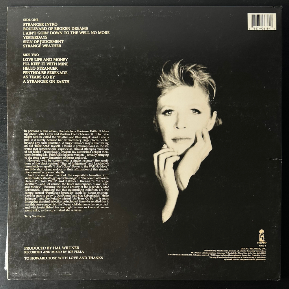 Marianne Faithfull ‎– Strange Weather (США 1987г.)