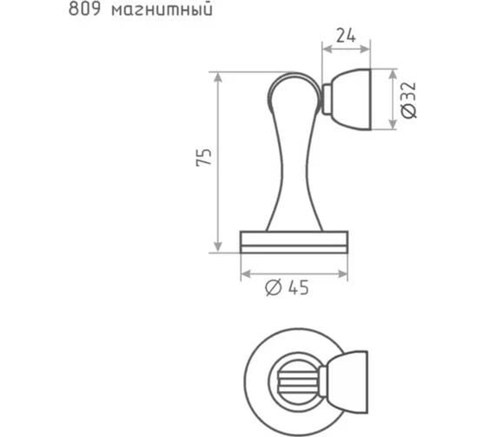 Ограничитель Nora-M 809 ст. медь магнит