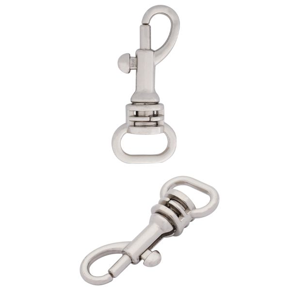 Карабин металл 10.0 мм (14х32 мм), цв.никель, 20 шт