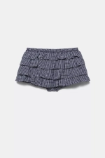 Шорты-юбка в клетку с оборками - PULL&BEAR