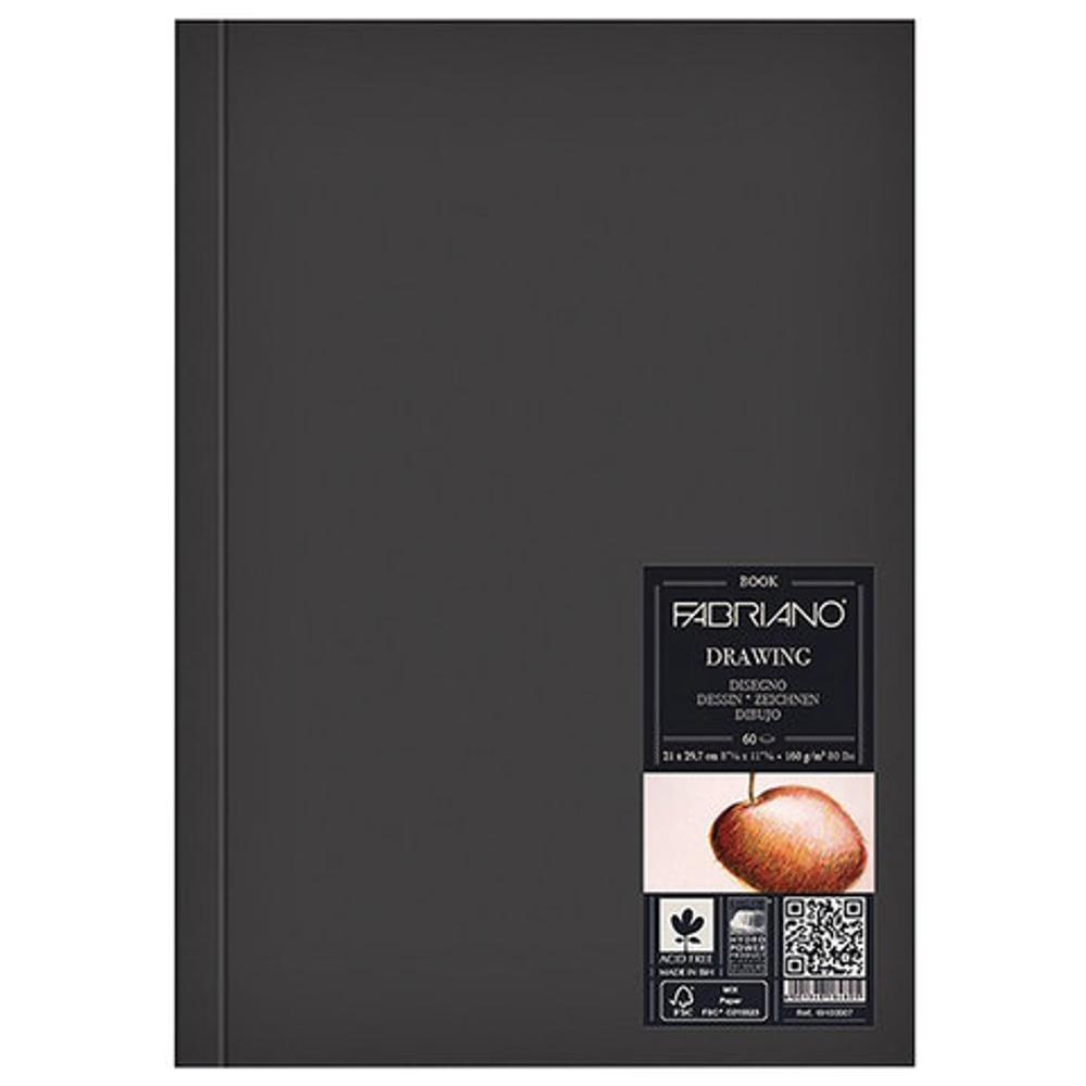 Блокнот для эскизов и зарисовок 60л. А4 7БЦ "Drawingbook", 160г/м2, мелокзернистая бумага И