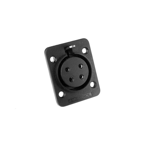 AMPHENOL AP-4-21 - Коннектор блочный 4 контакта, 'мама', корпус - пластик, квадратный.фланец, черный