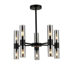 Люстра потолочная Rilon 74783/10 BLACK, 10×40 Вт, чёрная