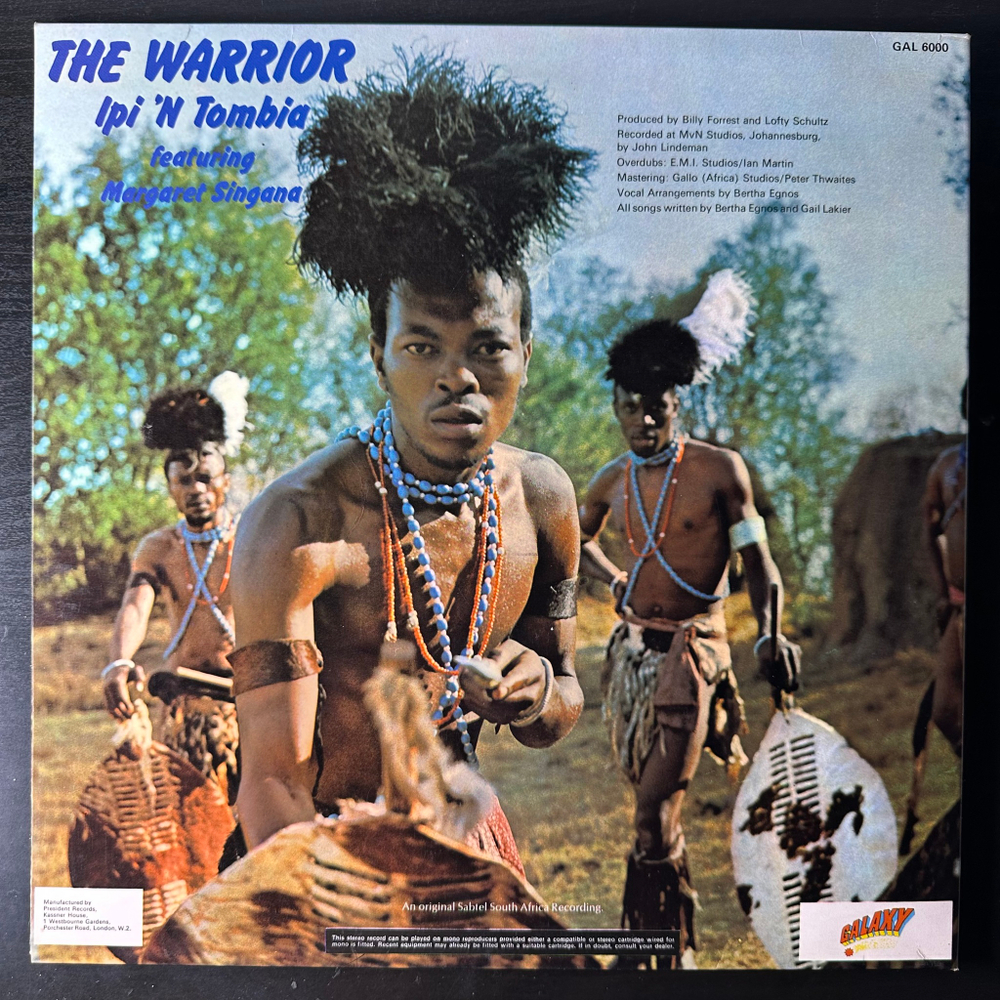 Ipi 'N Tombia Featuring Margaret Singana ‎– The Warrior (Англия 1975г.)