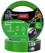 Малярная КЛ DEKOR, 25ммх25м, зелён. для внутр. работ (99шт)
