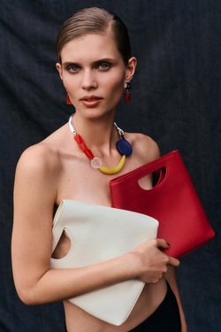 ZARA КОЖАНАЯ СУМКА, БЕЛЫЙ
