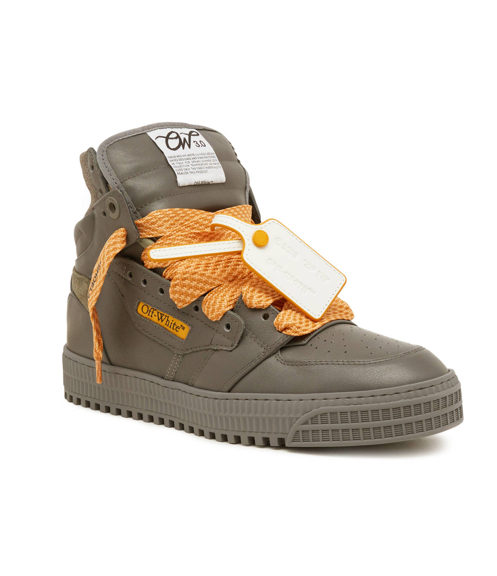 Кожаные кроссовки OFF-WHITE - графитовый(OMIA065S 24LEA004)