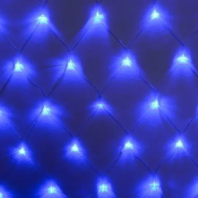 Гирлянда для улицы СЕТКА «Мерцание» ш2,0* в1,5 м 192 ламп LED, прозр.пров,1 реж.,IP-54, Синий (возможность соединения)