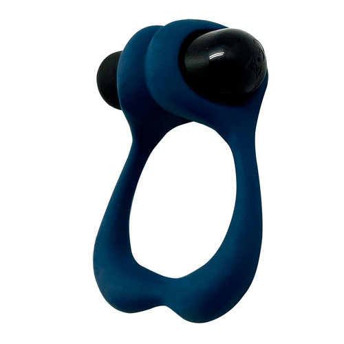 Синее эрекционное виброкольцо 3,2см Cnex Alive Nutty Vibrating Cock Ring Blue